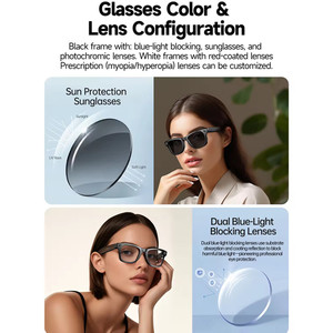 Lunettes intelligentes légères W610 avec caméra 8MP, contrôle de la musique, appels téléphoniques, traduction AI, réveil vocal, lunettes intelligentes AI - Product Image 4