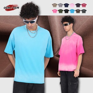 Camiseta Oversize de Verano para Hombre, Estilo Vintage, Lavado a la Piedra, Corte Holgado, Efecto Desgastado con Bordes Desgastados - Product Image 2