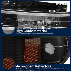 Ensemble de phares 12V 55W neuf compatible avec Chevrolet Silverado 15/25/3500 HD 1999-2002, Tahoe Suburban 2000, boîtier noir, ambre - Product Image 6