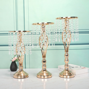 Hot Sale Wedding Table Artifical <strong>Flower</strong> Arrangement Tall Gold Centerpieces <strong>Vase</strong> Stand - Product Image 6