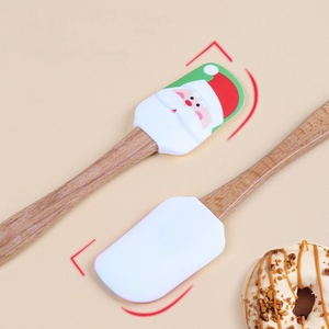 <strong>Cute</strong> Christmas Cooking Tool Santa <strong>Silicone</strong> <strong>Spatula</strong> Set Heat Resistant Kitchen Tools for Bakery Cake <strong>Baking</strong> <strong>Spatula</strong>