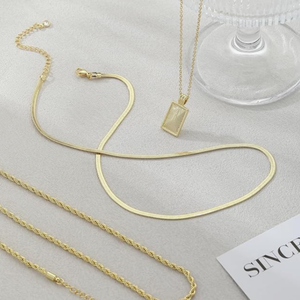Collar con Colgante Geométrico Chapado <span class=keywords><strong>en</strong></span> Oro y Cadena de Eslabones de Acero Inoxidable Estilo Vintage, Regalo <span class=keywords><strong>para</strong></span> Fiestas, Directo de Fábrica - Product Image 3