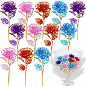 Roses artificielles en soie Galaxy 24K, 8 cm, faites à la main, durables, roses éternelles, cadeaux pour femmes, filles, fête des mères, Saint-Valentin - Product Image 1