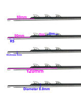 Tiges filetées Euro 8 mm, type aileron de requin, 100-200 cm, en acier inoxydable 17-4, filetage M8x1, 5/16x24, pour lance de pêche sous-marine, noir HQRF