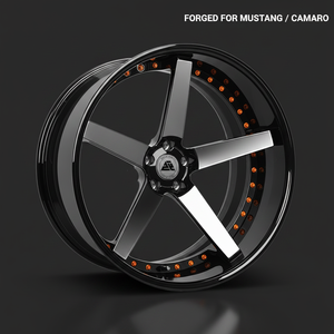 Nuovi Cerchi Forgiati Super Concavi a 2 Pezzi per Auto di Lusso, Forgiati a 10.000 Tonnellate, ET 40mm, Finitura Nera - Product Image 1