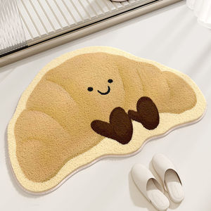 Alfombra de Baño de Felpa Suave con Estampado de Dibujos Animados en Forma de <span class=keywords><strong>Pan</strong></span>, Imitación de Cachemira, Ecológica, Antideslizante, para Decoración del Hogar, Fácil de Limpiar - Product Image 1