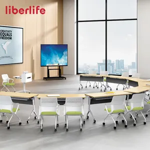 厂家供应热销新款设计办公家具折叠训练桌椅套装