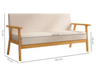 Fauteuils modernes en bois massif design simple et caoutchouc Canapé de salon 3 places