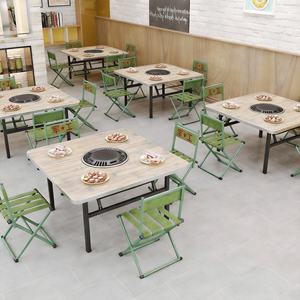 Table de barbecue au charbon de bois commerciale d'extérieur - Table pliante portable pour grillades et fondue, surface imperméable, ventouses antidérapantes pour - Product Image 1