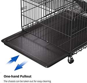 <span class=keywords><strong>Cage</strong></span> pour animaux de compagnie pliable en métal à 4 niveaux de 51 pouces avec fermeture à bouton à <span class=keywords><strong>2</strong></span> portes et 1 hamac Parc intérieur et extérieur pour chats et furets - Product Image 5