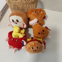 Porte-clés en peluche hamburger mignon, pendentif alimentaire doux et kawaii, breloque pour sac à dos, cadeau d'anniversaire, souvenir de fête pour enfants, taille mini