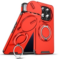 Support magnétique invisible pour téléphone Redmi Note 14 Pro 14T, compatible transfrontalier, avec anneau de maintien et support de voiture, protection intégrée
