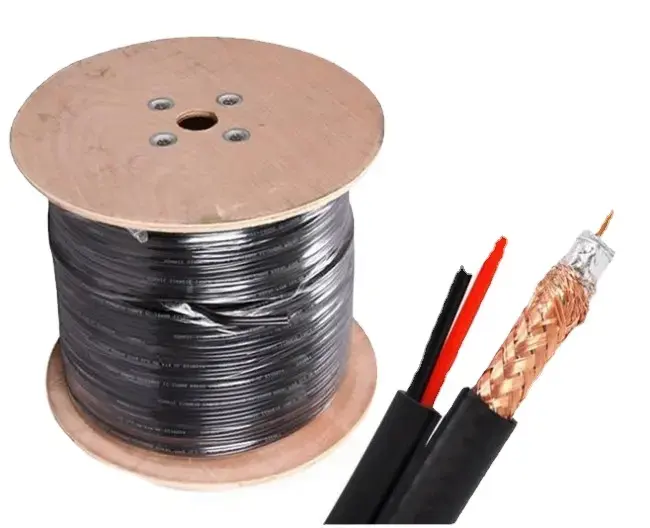 Mejor Precio RG59 cable coaxial cable con potencia RG59 + 2dc CCTV Cámara cables