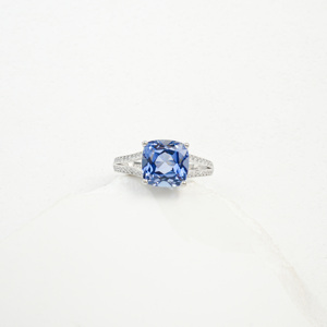 เงินแท้ 925 รูปทรงลูกแพร์สีคอร์นฟลาวเวอร์ ดีไซน์สวยหรูสำหรับผู้หญิง - Product Image 4