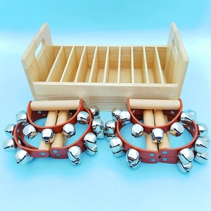 Wholesale Wooden Hand Bell 10 Pcs Sleigh Bells Kit with Partitioned Storage Case <b>For</b> Educational Institution Bulk Order - Product Image 4