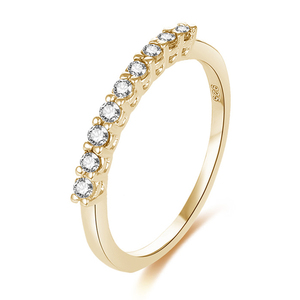 POLIVA Anello Eternity Personalizzato in Argento Sterling Placcato Oro 18K con Zirconi Cubici, Diamanti Brillanti Simulati, Anelli da Donna - Product Image 1