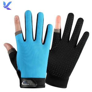 Kaixi ถุงมือกีฬาแบบไม่มีนิ้วมีโลโก้ที่กำหนดเองฝ่ามือกันลื่นหน้าจอสัมผัสการตรวจจับเข็มสำหรับการฝึกฟิตเนสตกปลา - Product Image 1