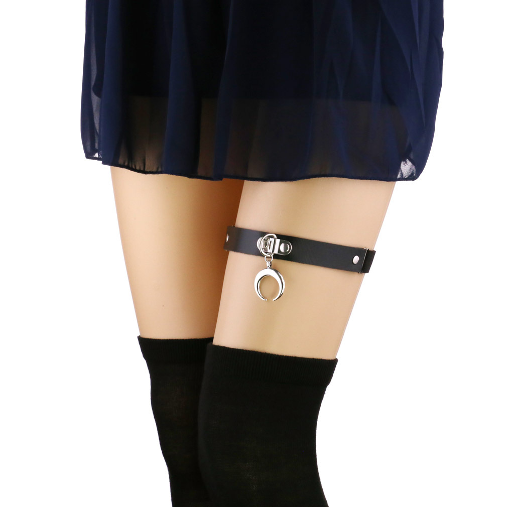 Moon Charm Leg Ring - Adjustable Garter Belt Body Jewelry Moon Charm Leg Ring - Adjustable Garter Belt Body Jewelry