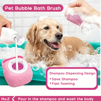 Kit de toilettage et de nettoyage pour animaux de compagnie 5-en-1 : Gants de lavage pour chien, brosse de bain en silicone et plastique, brosse à shampoing pour chien – Produit de nettoyage premium pour animaux de compagnie