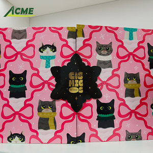 Ensemble de boîtes d'emballage <span class=keywords><strong>en</strong></span> carton personnalisées écologiques faites à la main pour les calendriers de l'avent pour chats et chiens avec laminage mat - Product Image 2