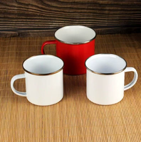Mug en émail JUNVOY avec logo personnalisé, 150 ml, 350 ml, bord en acier inoxydable, tasse à café en métal durable, style rustique, camping, cadeau, vaisselle