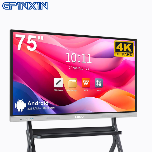 75 Inch Interactive Whiteboard Smart LED Screen Whiteboard-20 Touch Point Interactive Flat Panel Display for Classroom Meeting