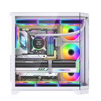 LOVINGCOOL Oversized Screen Display PC Case Cube Glass Sea-view Room Computer EATX Tower Gaming Cabinet 360mm Liquid Cooler Fans