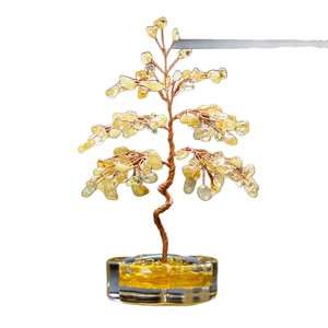 <b>Crystal</b> <b>Tree</b> Citrine Wire Art Yellow Desktop Ornament Home Decoration - Product Image 5