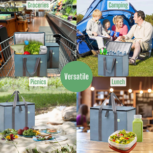 Sac isotherme non tissé fabriqué avec film d'aluminium pour livraison de repas, café frais, gâteaux et autres aliments frais à emporter - Product Image 6