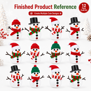 Lot de 12 kits de bricolage pour bonhomme de neige de Noël, étiquette privée OEM, testé Eurofins EN71, approvisionnement en gros - Product Image 6