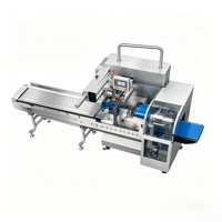 Machine d'emballage à coussinets alternatifs ABBA-WS45, 3 servomoteurs, PLC, remplissage et emballage automatiques des sacs, utilisation facile, pour aliments et biscuits