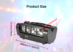 Smart Party Festival Disco <span class=keywords><strong>Show</strong></span> Boda RGBW Luz de escenario DMX512 Control de sonido Araña Cabeza móvil DJ Iluminación de escenario - Product Image 6