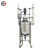 Réacteur en verre à double paroi à double couche de 50 L, à flux continu, anti-explosion, avec enveloppe, réacteur à pression, utilisation en laboratoire