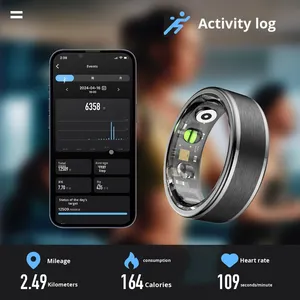Bague connectée Q3 <span class=keywords><strong>pour</strong></span> <span class=keywords><strong>le</strong></span> suivi de la santé sportive avec fonctions de photographie, de suivi du sommeil, de fréquence cardiaque, d'<span class=keywords><strong>oxygène</strong></span> sanguin et de pression artérielle - Product Image 3