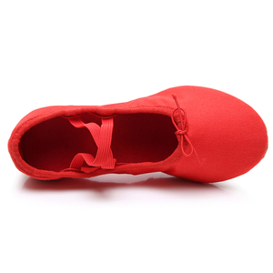 Rose <span class=keywords><strong>3</strong></span>.5CM <span class=keywords><strong>talon</strong></span> toile <span class=keywords><strong>chaussures</strong></span> <span class=keywords><strong>de</strong></span> <span class=keywords><strong>danse</strong></span> filles confortable Ballet pratique doux coton daim doublure peau <span class=keywords><strong>de</strong></span> vache matériau supérieur moyen - Product Image 2
