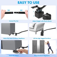 Alat Pengangkat Furnitur + 8 Paket Slider 3,5 inci, Hemat 80% Tenaga, Aman dan Mudah, Set Alat Angkat dan Geser untuk Furnitur