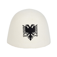 Chapeau de sauna en feutre de laine blanc avec logo personnalisé et boucle de suspension, doux et réutilisable, écologique, résistant à la chaleur et respirant pour hammam