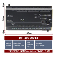 Envío Rápido Nuevo PLC Delta DVP40EC00T3 Original 24DI 16DO Transistor NPN 40 Puntos Controlador Lógico Programable Industrial