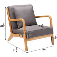 Li&Sung 20221 Moderner Massivholz-Akzentstuhl für Apartment & Schlafzimmer Freizeit-Sofa Sessel