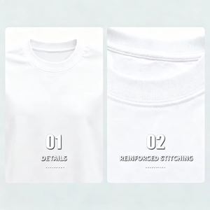T-shirt in cotone personalizzabile con logo fai da te, vestibilità ampia, 260 GSM, estiva, da uomo - Product Image 5