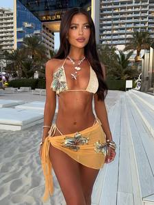 Conjunto de Traje de Baño para Mujer 2025 Nuevo Bikini de Tanga Sexy Traje de Baño de 3 Piezas - Product Image 2