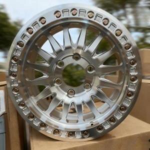 Rines Profesionales 6061-T6 Forjados <span class=keywords><strong>4x4</strong></span> de 18 Pulgadas 6x139.7 5x127 con Acabado Mecanizado y Beadlock para Jeep Wrangler - Product Image 1