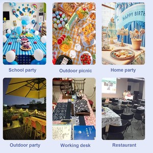 Nhựa dùng một lần hình chữ nhật bảng vải trong Màu Đỏ <span class=keywords><strong>Polka</strong></span> <span class=keywords><strong>Dot</strong></span> phong cách và thân thiện với môi thay thế cho trải bàn - Product Image 6