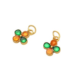 Pendentif trèfle à quatre feuilles en émail doré, breloque en forme de fleur, accessoire de bijouterie pour bracelet et collier DIY, unisexe, usage quotidien - Product Image 5