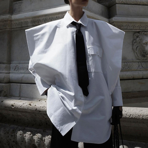 Nuova Camicia Donna Moda Autunno 2026 con Colletto, Decorazione a Fiocco, Maniche Lunghe, Bottoni, Spalle Larghe e Tasche - Product Image 3