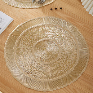 Jellyfish Shaped <b>Round</b> PVC Placemat Gold Silver Heat Insulating Table <b>Mat</b> Modern Minimalist Design - Product Image 2
