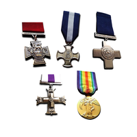 Prix d'usine Médaille personnalisée 2D/3D de la Première Guerre mondiale et de la Seconde Guerre mondiale, britannique et allemande, avec ruban, et trophées, plaqué or antique