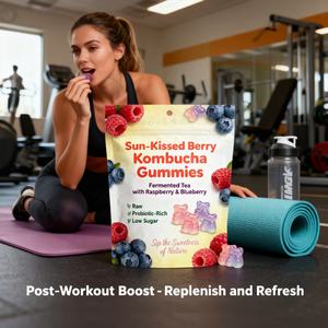 OEM/ODM kustom probiotik Kombucha Gummies organik probiotik & postbiotik untuk kesehatan GMO NON GMO, probiotik Vegan - Product Image 6