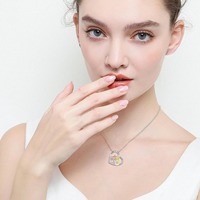Colliers pour femmes en argent sterling 925 avec pendentif cœur, colliers d'amitié infini pour sœurs et filles, bijoux, cadeaux d'anniversaire, vente en gros