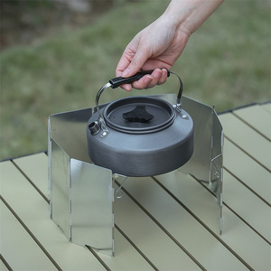 8 plaques déflecteur de vent pliables, pare-vent pliable pour réchaud extérieur, pare-vent en aluminium pour réchaud de <span class=keywords><strong>camping</strong></span> avec sac de transport - Product Image 4